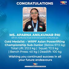 Aparna Anilkumar Asian Powerlifting Gold