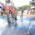 Fire Force Cleans Oil Spill Piravom