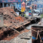 Perumbavoor road excavation traffic chaos