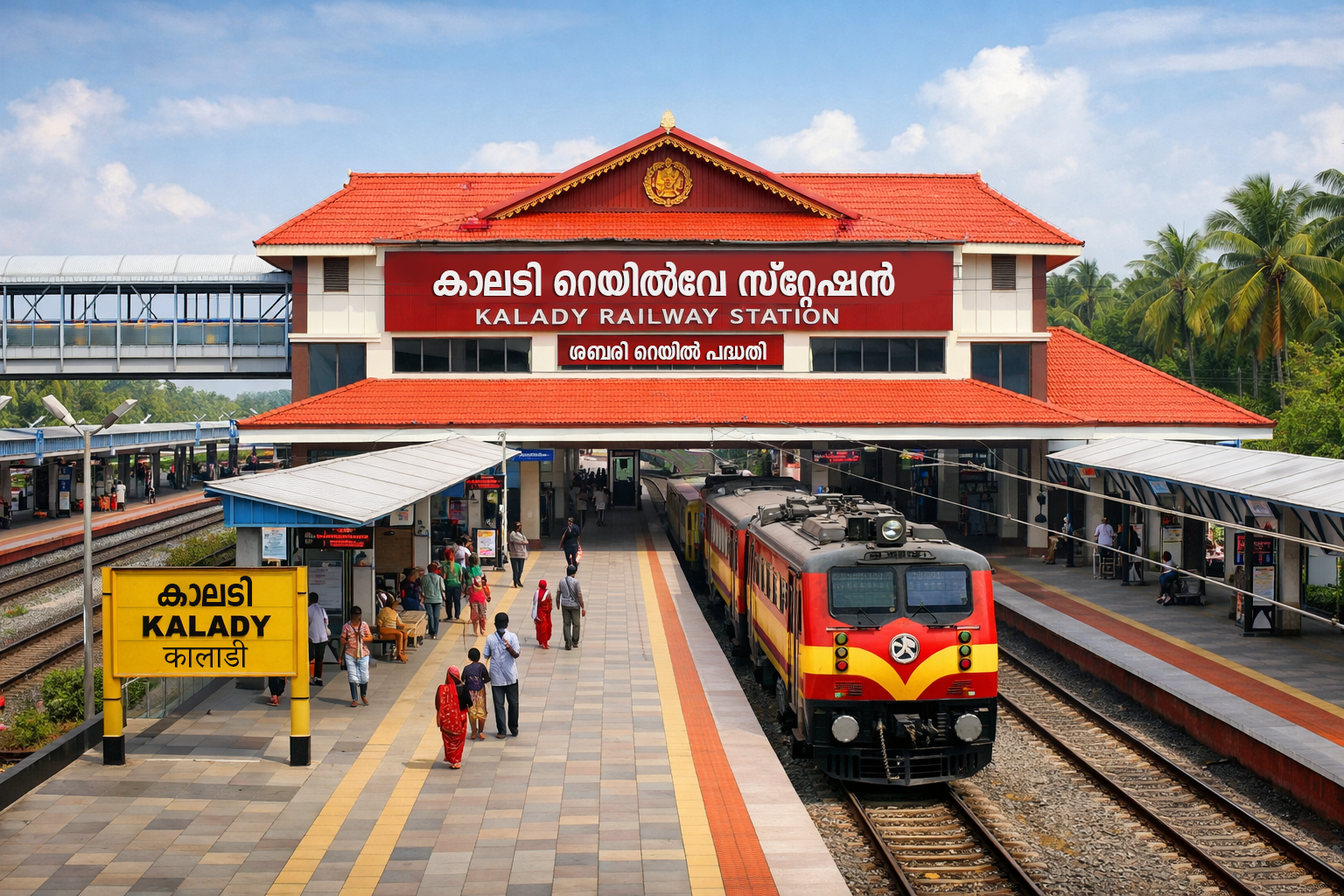 കാലടി റെയിൽവേ സ്‌റ്റേഷൻ പണി പ‍ൂർത്തിയായാൽ (എഐ ചിത്രം)